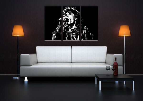 Ručne maľovaný POP Art obraz Mick Jagger 3 dielny mick