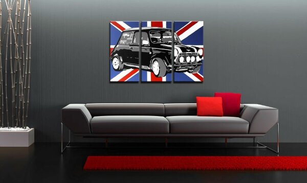 Ručne maľovaný POP Art obraz MINI COOPER 3 dielny mini2