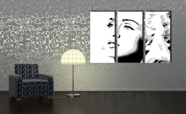 Ručne maľovaný POP Art obraz Madonna 3 dielny ma4