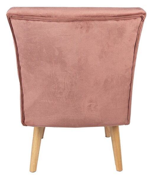 Ružová zamatová jedálenská stolička / kresielko - 51*58*76 cm - Clayre & Eef
