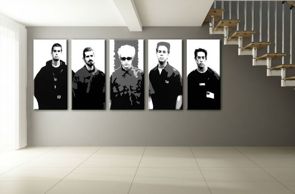 Ručne maľovaný POP Art obraz LINKIN PARK 5 dielny lp