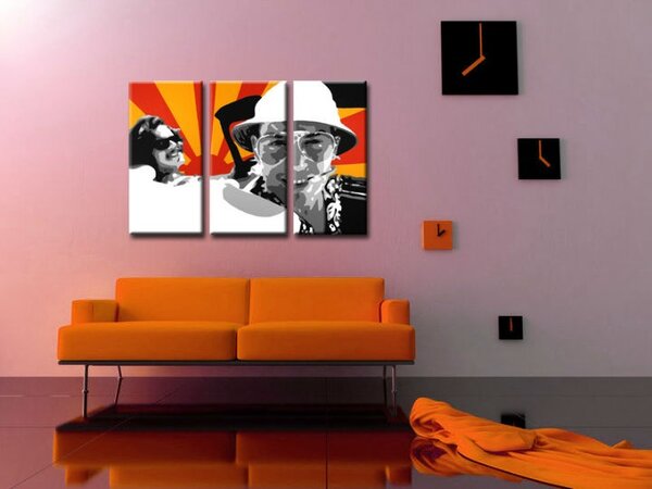 Ručne maľovaný POP Art obraz Fear and Loathing in Las Vegas 3 dielny lv2