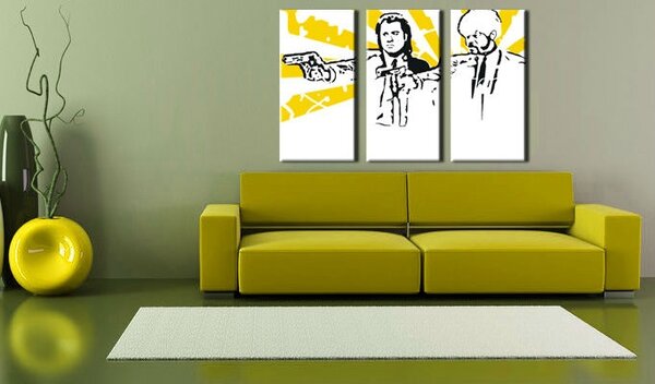 Ručne maľovaný POP Art obraz Pulp fiction 3 dielny pulp2