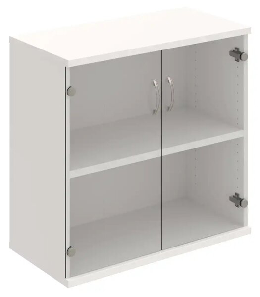 Office Pro presklená skriňa S 2 80 04 800x400x768 mm biela