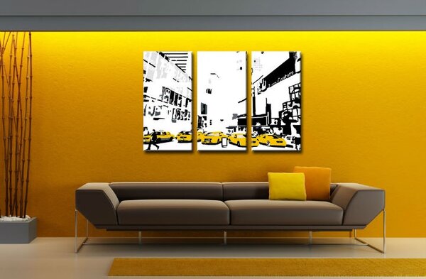 Ručne maľovaný POP Art obraz NEW YORK 3 dielny 0107 nyc