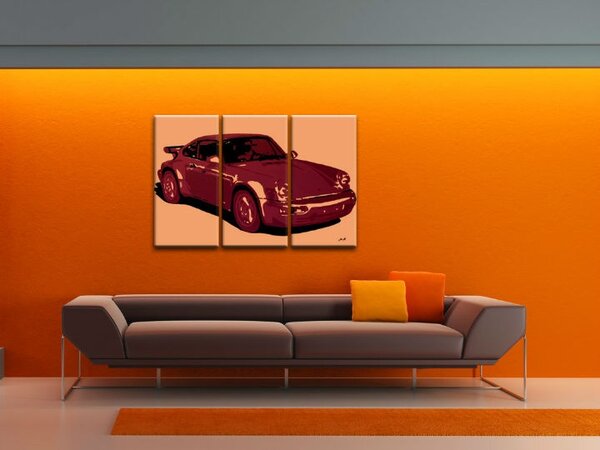 Ručne maľovaný POP Art obraz PORSCHE 911 3 dielny por