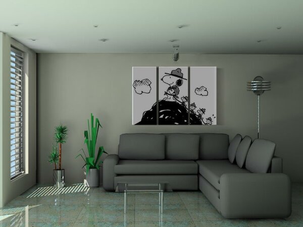 Ručne maľovaný POP Art obraz SNOOPY 3 dielny snoopy2