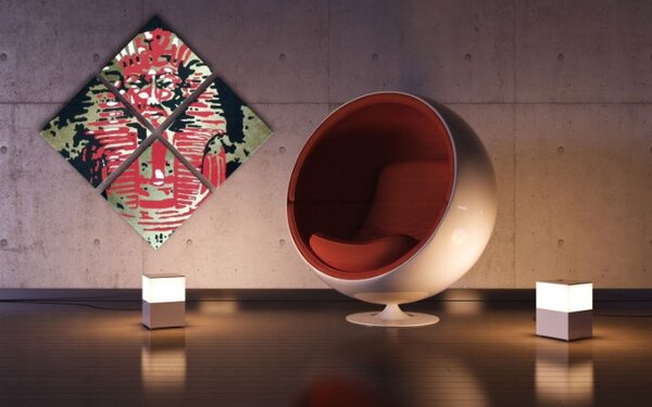 Ručne maľovaný POP Art obraz Tutan Chamon 4 dielny tu
