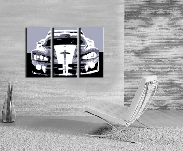 Ručne maľovaný POP Art obraz Dodge Viper GTS 3 dielny vip