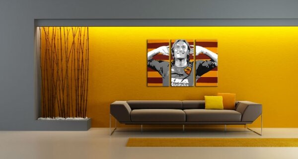 Ručne maľovaný POP Art obraz Francesco Totti 3 dielny tot