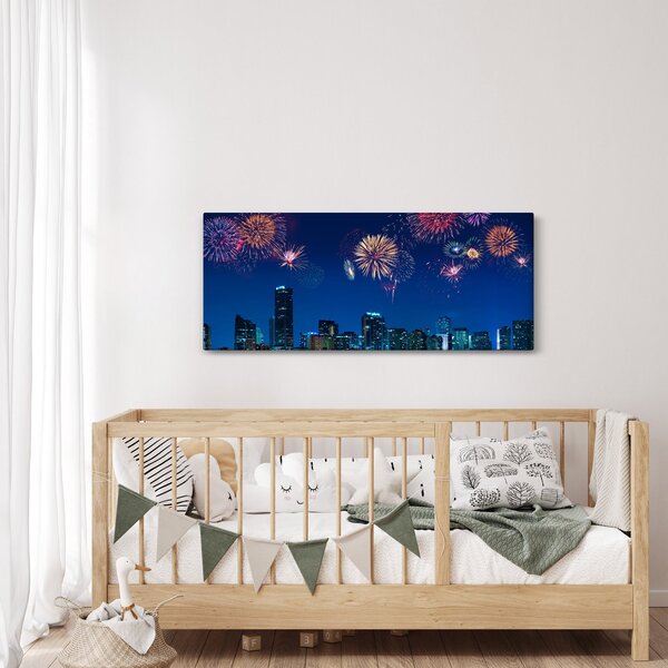 Obraz - Ohňostroj v Miami (120x50 cm)