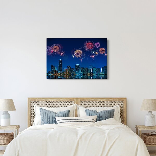 Obraz - Ohňostroj v Miami (90x60 cm)
