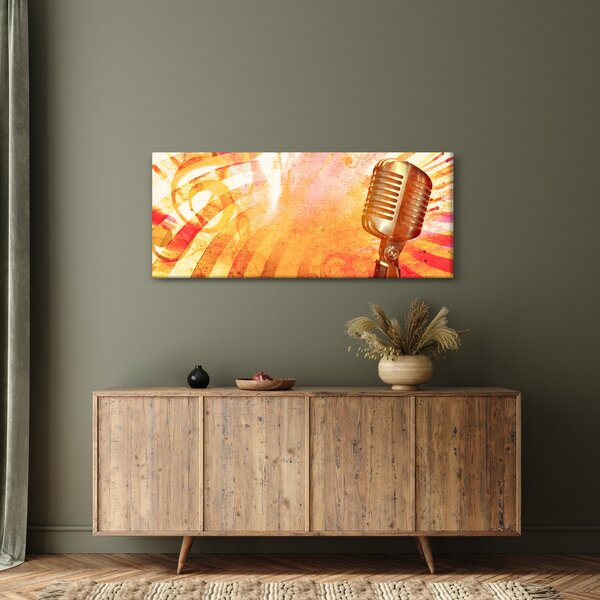 Obraz - Retro mikrofón (120x50 cm)