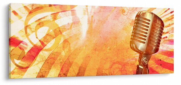 Obraz - Retro mikrofón (120x50 cm)