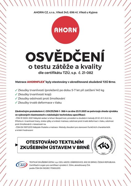 Ahorn KOKO 9 cm - matrac pre bábätká s kokosovou doskou
