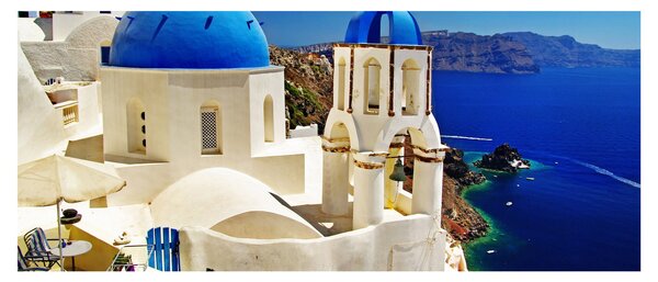 Obraz - Santorini, Grécko (120x50 cm)