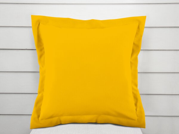 Biante Bavlnená obliečka na vankúš s lemom Moni MOD-501 Sýto žltá 50 x 50 cm