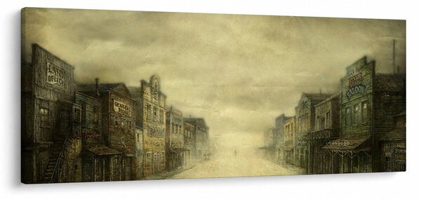 Obraz westernového mestečka (120x50 cm)