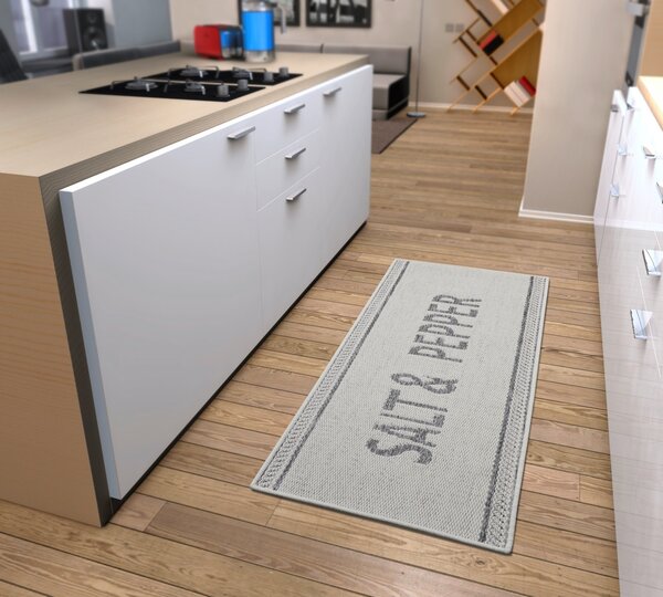 Hanse Home , Behúň Cucina Salt & Pepper 105626 Cream Grey, 62x150, biela, kuchyňa