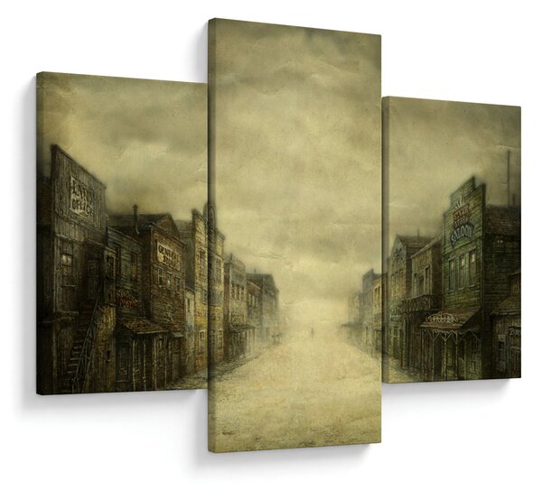 Obraz westernového mestečka (90x60 cm)