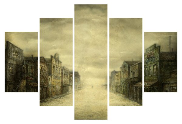 Obraz westernového mestečka (150x105 cm)