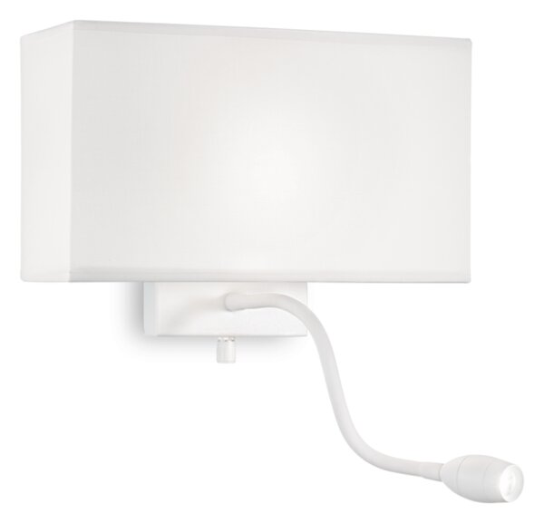 Nástenné svietidlo Ideal lux 215693 HOTEL AP2 ALL WHITE 2xE27/LED 1W/45lm 3000K