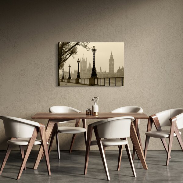 Obraz - Londýn v hmle, Anglicko (90x60 cm)