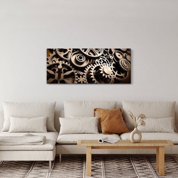 Obraz - Hodinové súčiastky (120x50 cm)