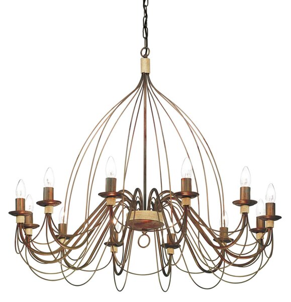 Závesné svietidlo/Luster Ideal lux 097671 CORTE SP12 RUGGINE 12xE14 40W