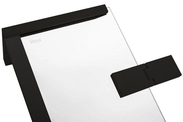 Rea Hugo, 1-krídlové sprchové dvere 80x200cm, 6mm číre sklo, čierny profil, KPL-45206