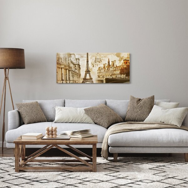 Obraz - Parížske pamiatky (120x50 cm)