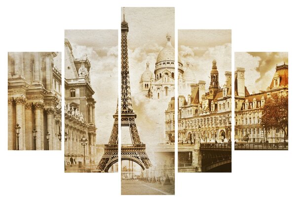 Obraz - Parížske pamiatky (150x105 cm)