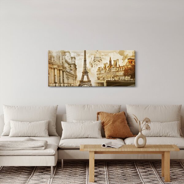 Obraz - Parížske pamiatky (120x50 cm)