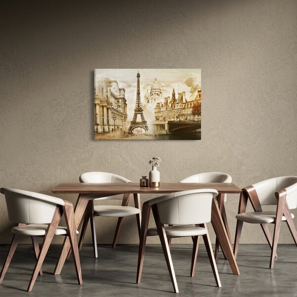 Obraz - Parížske pamiatky (90x60 cm)