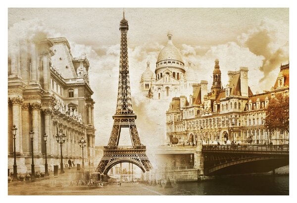 Obraz - Parížske pamiatky (90x60 cm)