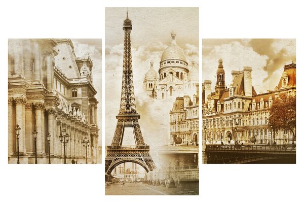 Obraz - Parížske pamiatky (90x60 cm)