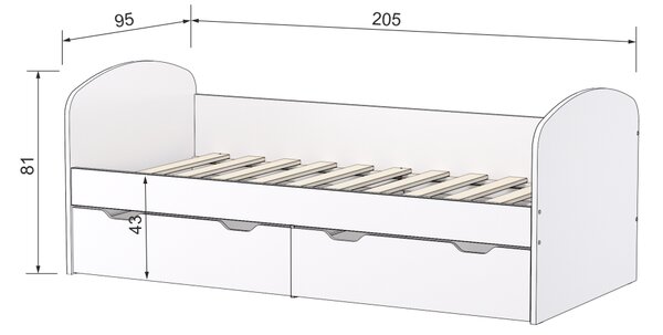 Elitte jednolôžková posteľ Golem 90x200 cm antracit