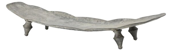Šedý antik zinkový podnos s nožičkami Tray Zinc Antique - 68 * 22 * ​​8 cm - Chic Antique