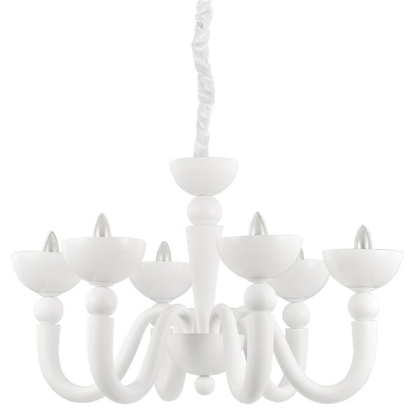 Závesné svietidlo/Luster Ideal lux 093994 BON BON SP6 BIANCO 6xE14 40W biela