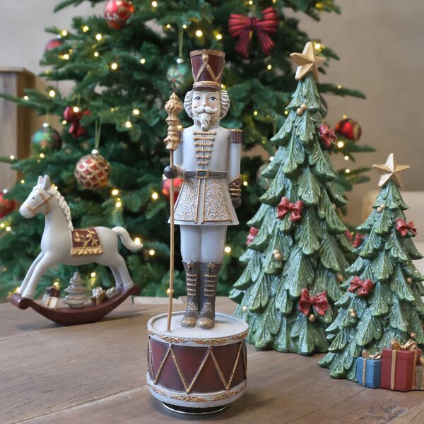 Hudobná naťahovacia skrinka Luskáčik Cherry Noël – Ø 8,5*28 cm - Chic Antique