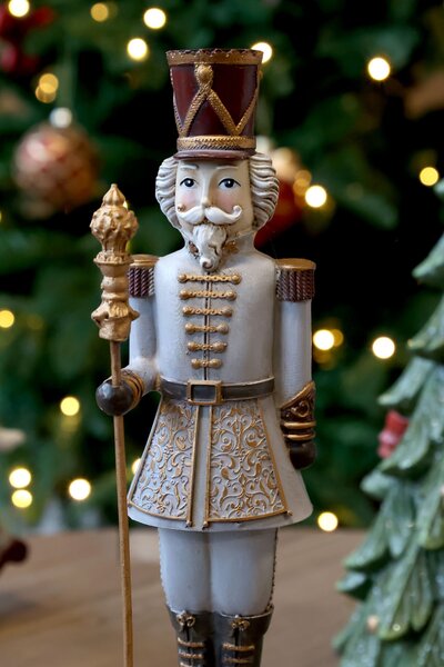 Hudobná naťahovacia skrinka Luskáčik Cherry Noël – Ø 8,5*28 cm - Chic Antique