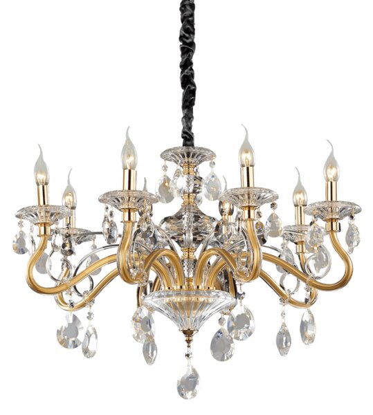 Závesné svietidlo/Luster Ideal lux 087764 NEGRESCO SP8 ORO 8xE14 40W zlato
