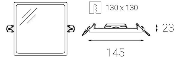 LED2 2182831 SLIM-Q, S štvorcové zápustné bodové svietidlo 145mm 10W/800lm 3000K IP43 biela