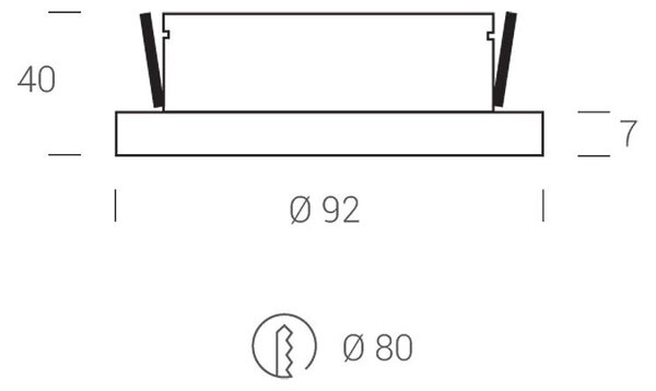 LED2 2050131 STATIC, okrúhle zápustné bodové svietidlo 92mm 7W/700lm 3000K IP44 piesková matná
