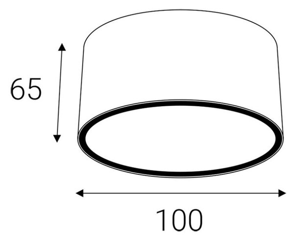 LED2 1100604 MEDO stropné okrúhle extériové svietidlo 100mm IP54 antracit