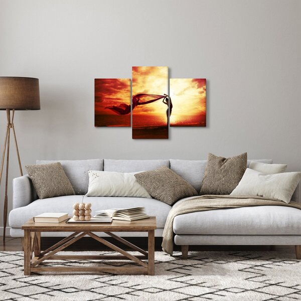 Obraz - Silueta ženy v západu slnka (90x60 cm)