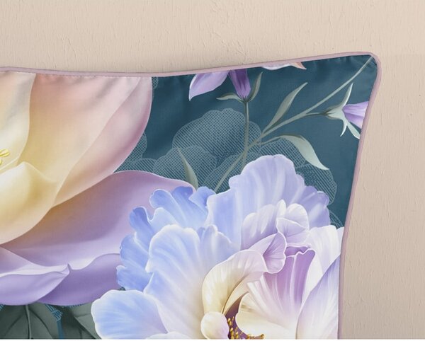 Modré obliečky na dvojlôžko/predĺžené z bavlneného saténu 200x220 cm Mirery – Descanso