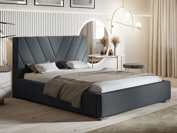 - Moderná čalúnená posteľ VIVIAN ROZMERY: 120 x 200 cm, FARBA NÔH: chrómová