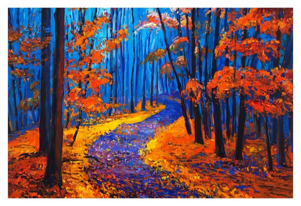 Obraz jesenného lesa (90x60 cm)