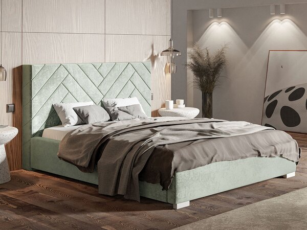 - Luxusná manželská posteľ OPAL ROZMERY: 120 x 200 cm, FARBA NÔH: chrómová
